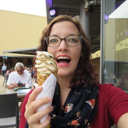 Butterbeer ice cream at the Warner Brothers Studio Tour