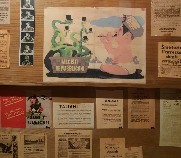 Italian Resistance propaganda on display in the WWII museum